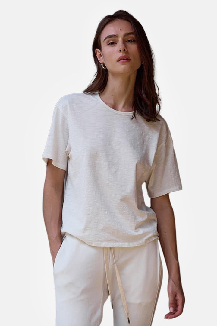 Harper Boxy Slub Jersey Tee Faded White