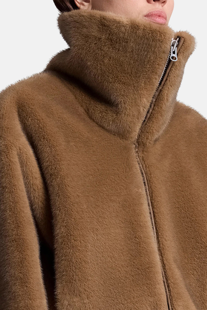 Hazel Faux Fur Jacket Camel
