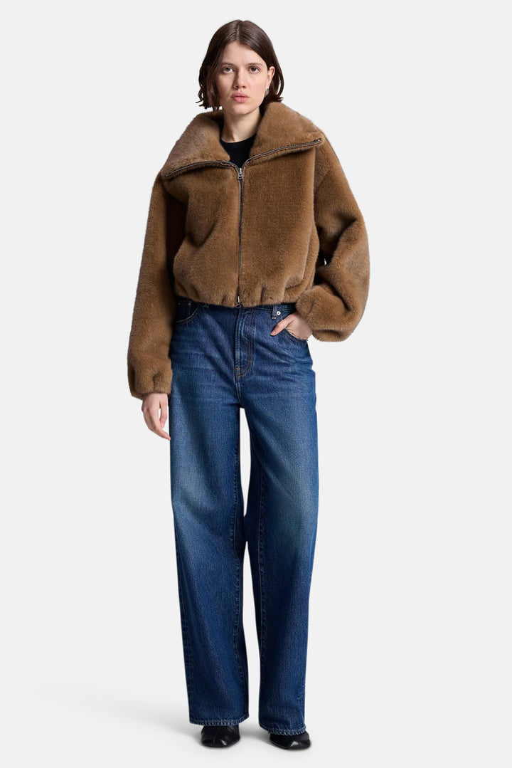 Hazel Faux Fur Jacket Camel