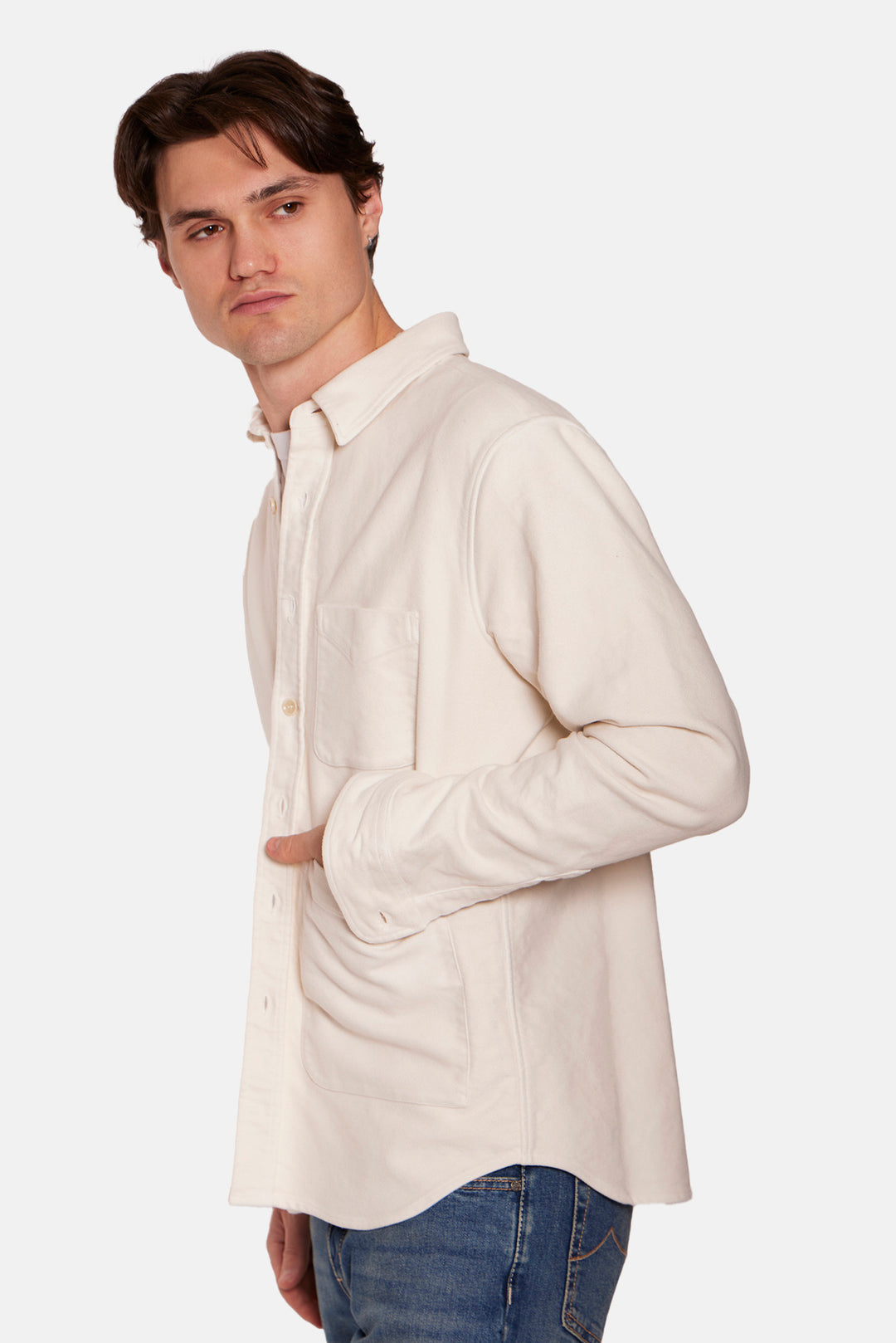 Heavy Twill Overshirt Ivory