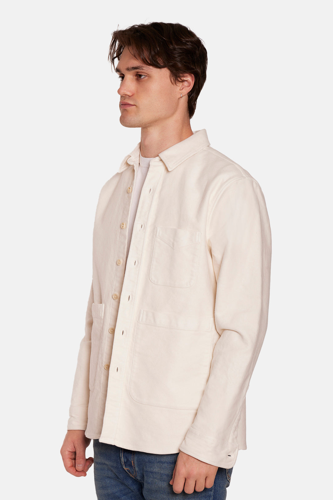 Heavy Twill Overshirt Ivory
