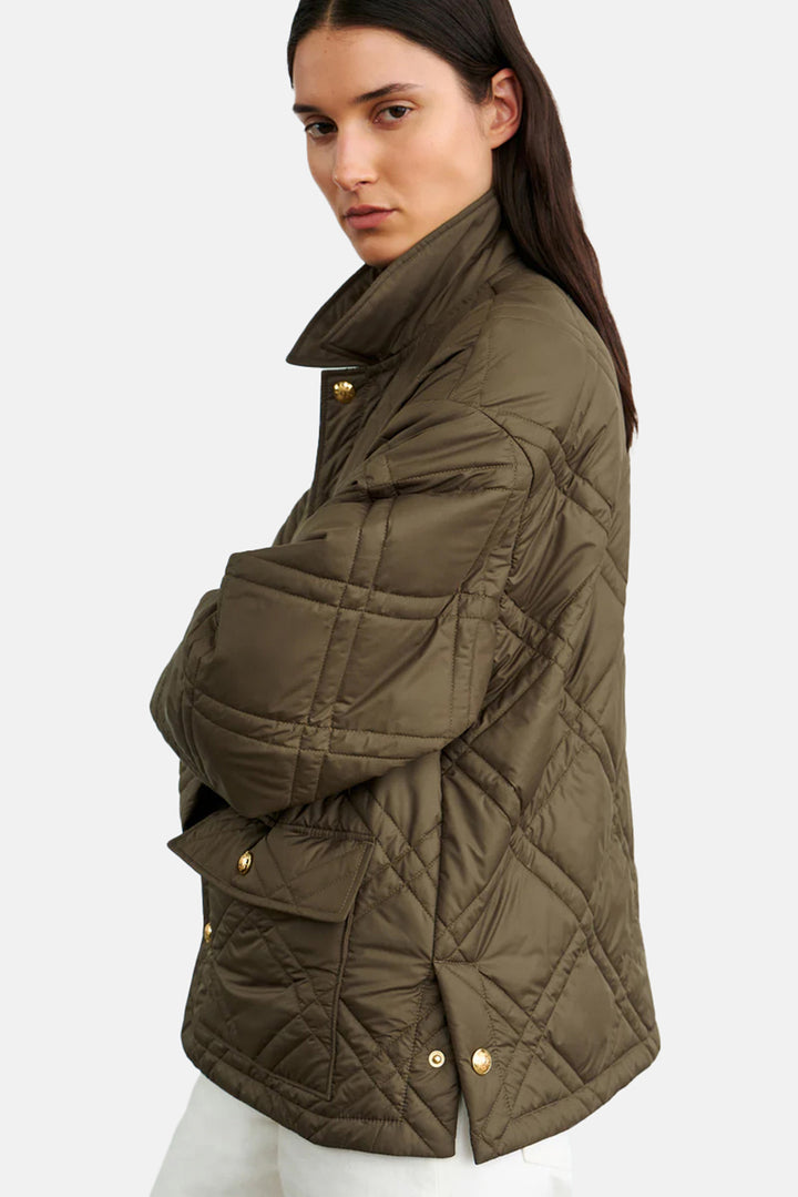 Helah Quilted Parka Army Green