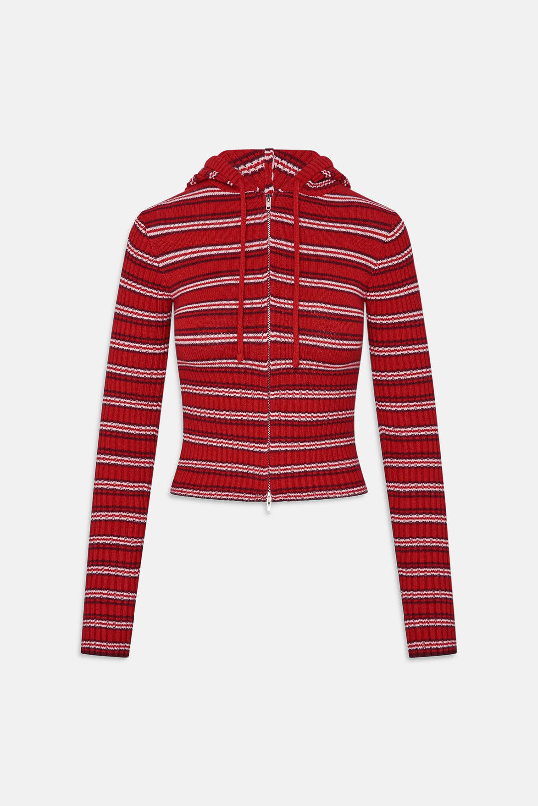 Heritage Zip Up Knit Hoodie Strawberry Stripe