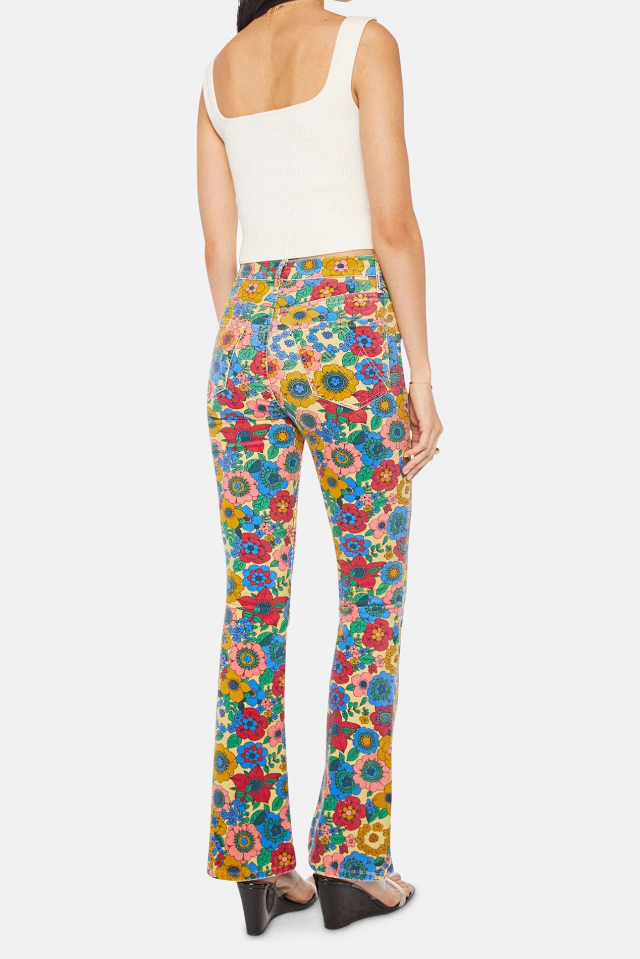 MOTHER High Waisted Weekender Skimp Track And Flower Fields
