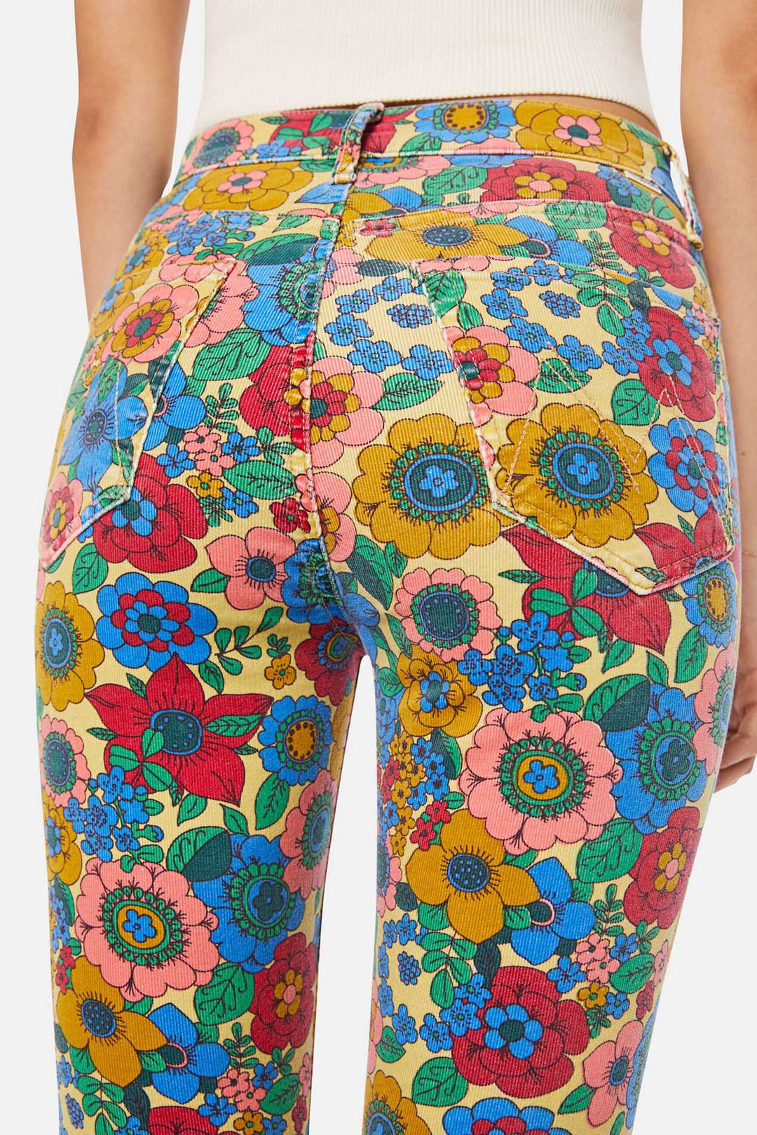 High Waisted Weekender Skimp Track And Flower Fields