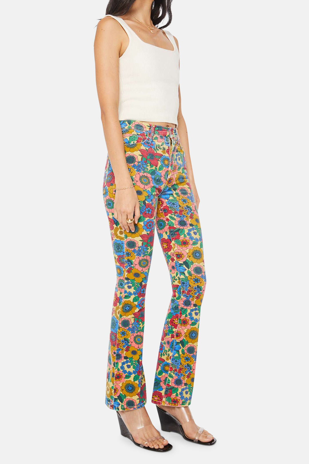 High Waisted Weekender Skimp Track And Flower Fields