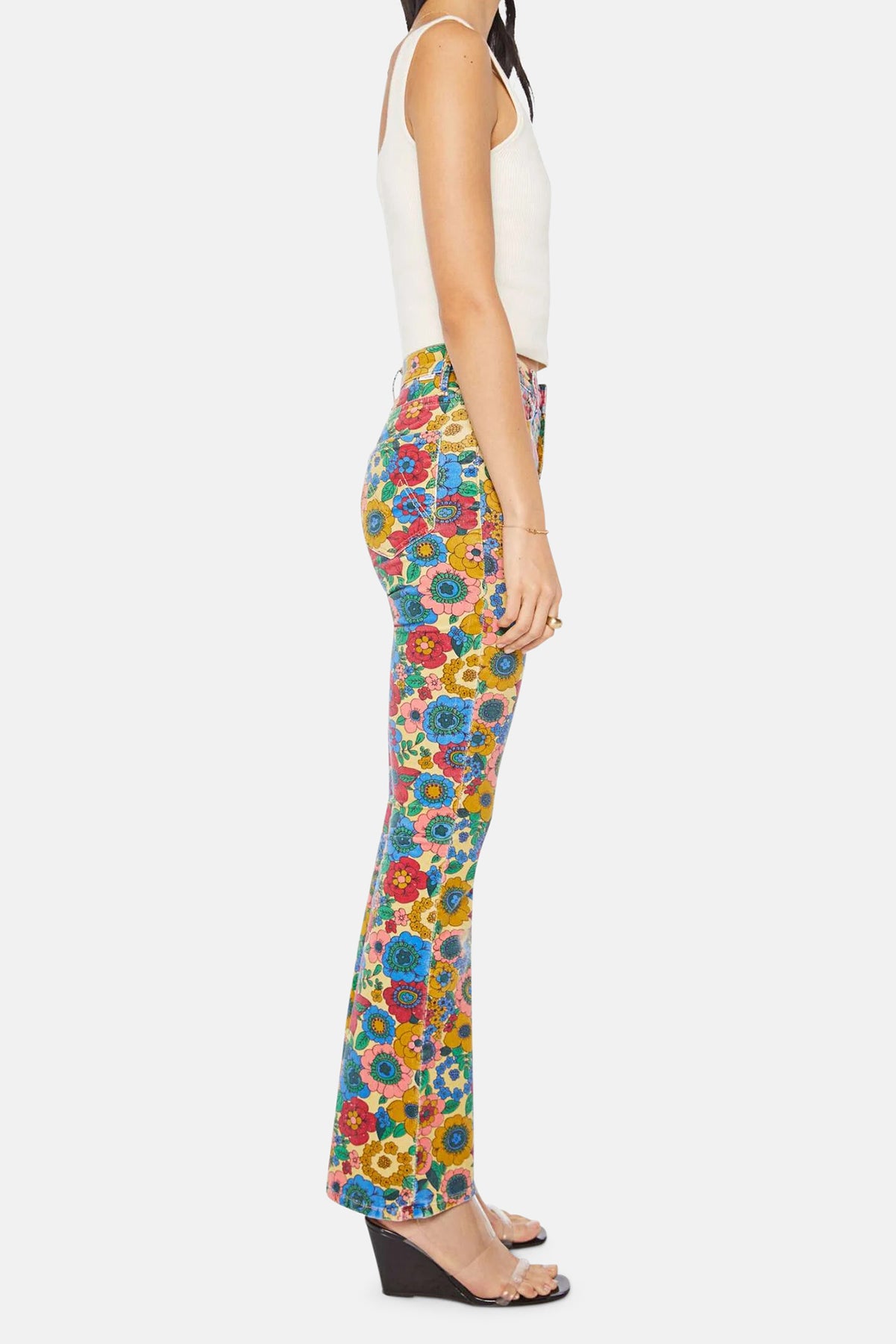 MOTHER High Waisted Weekender Skimp Track And Flower Fields