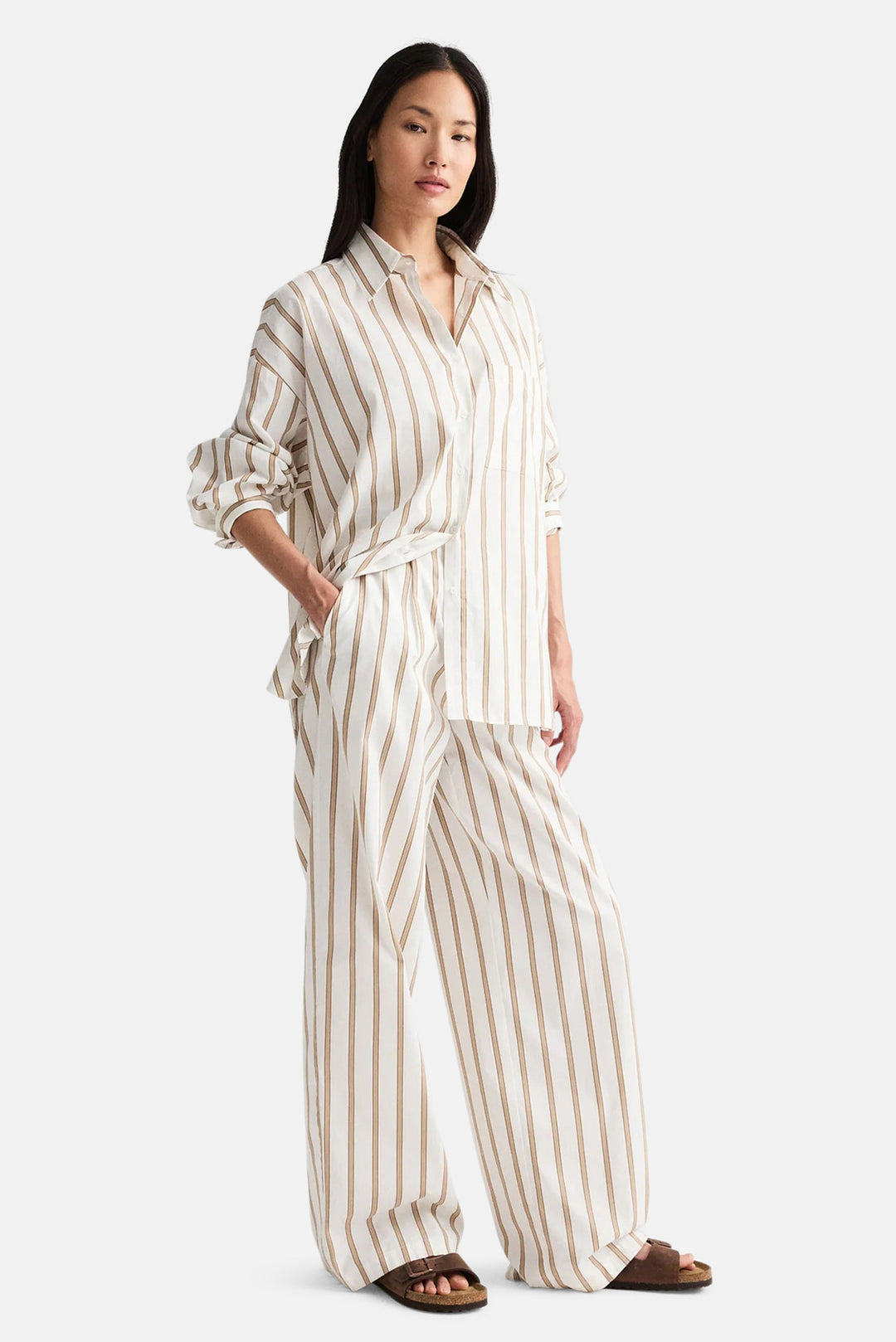 Hudson St In Cotton White Khaki
