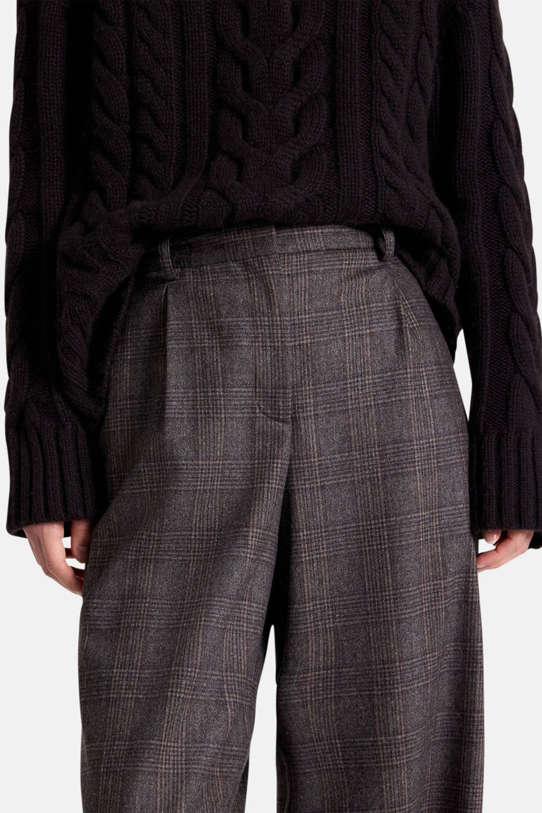 Hudson St Pant in Wool Chocolate Multi