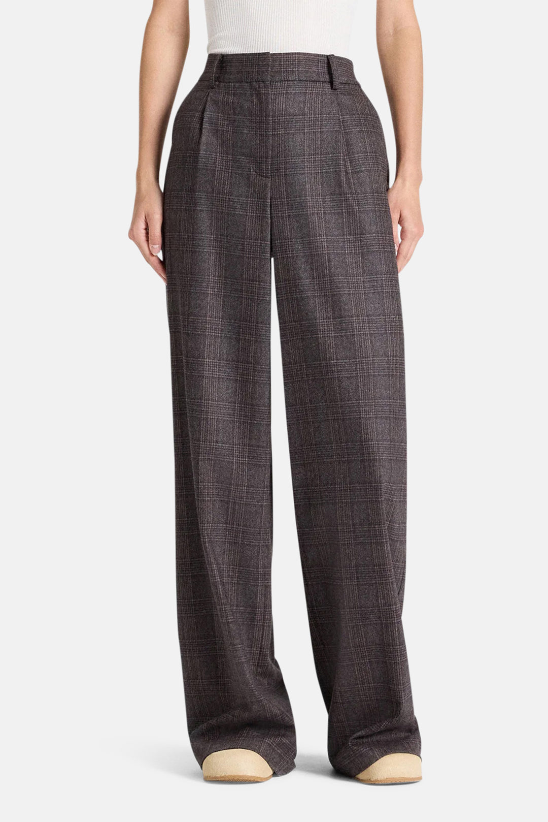 Hudson St Pant in Wool Chocolate Multi
