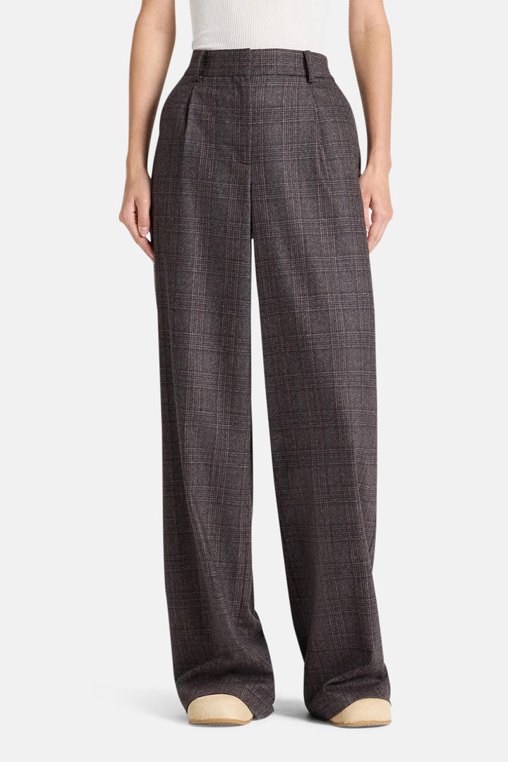 Hudson St Pant in Wool Chocolate Multi
