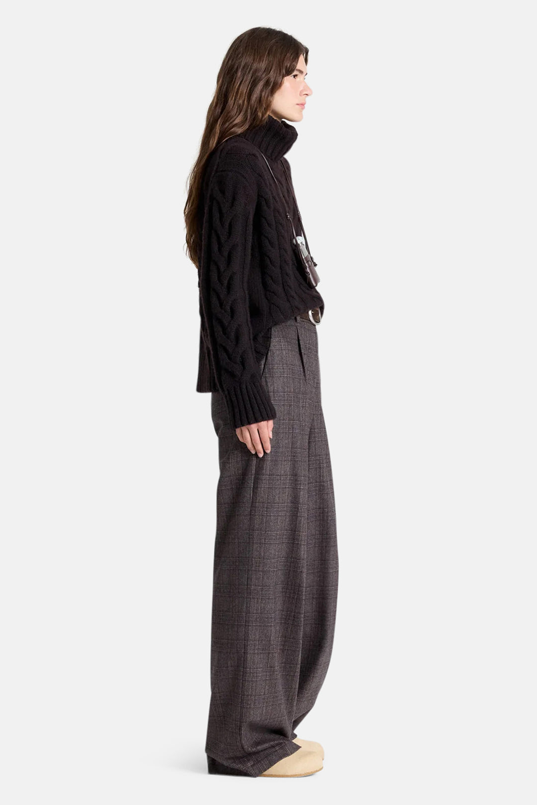Hudson St Pant in Wool Chocolate Multi