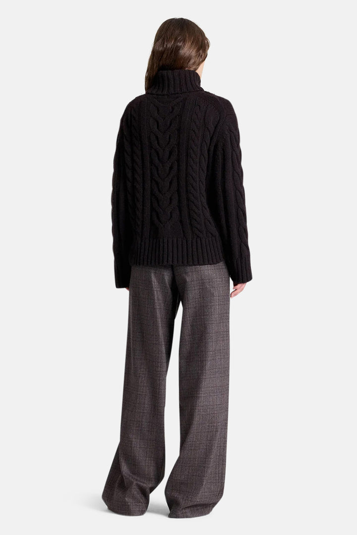 Hudson St Pant in Wool Chocolate Multi