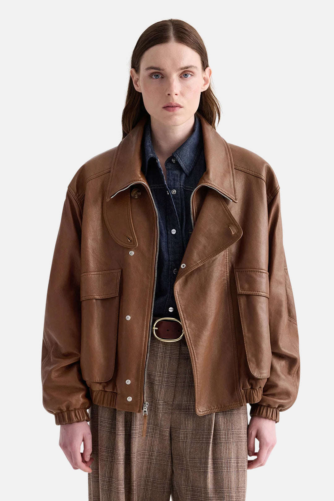 Hunter Jacket in Dolce Leather Bison