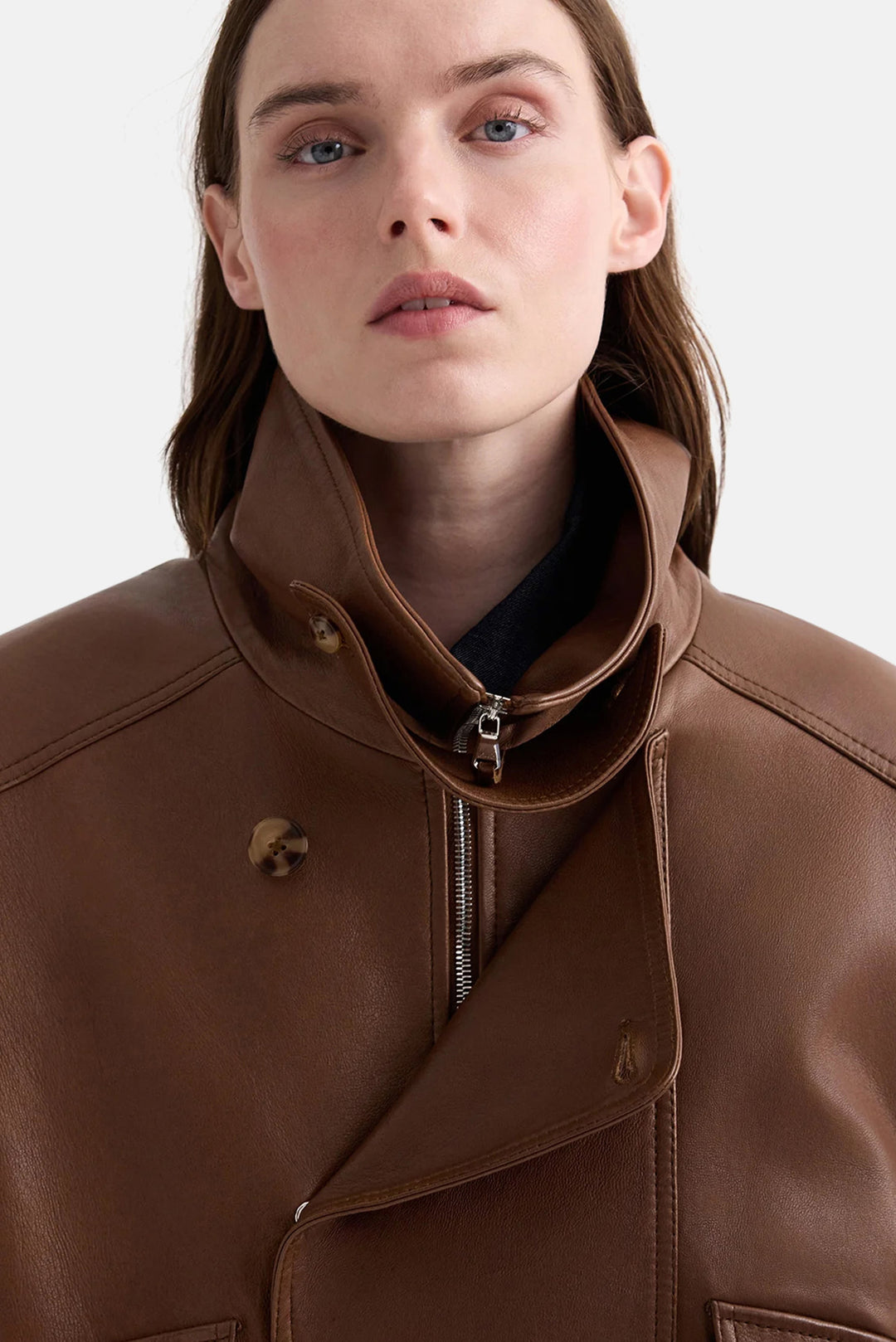 Hunter Jacket in Dolce Leather Bison
