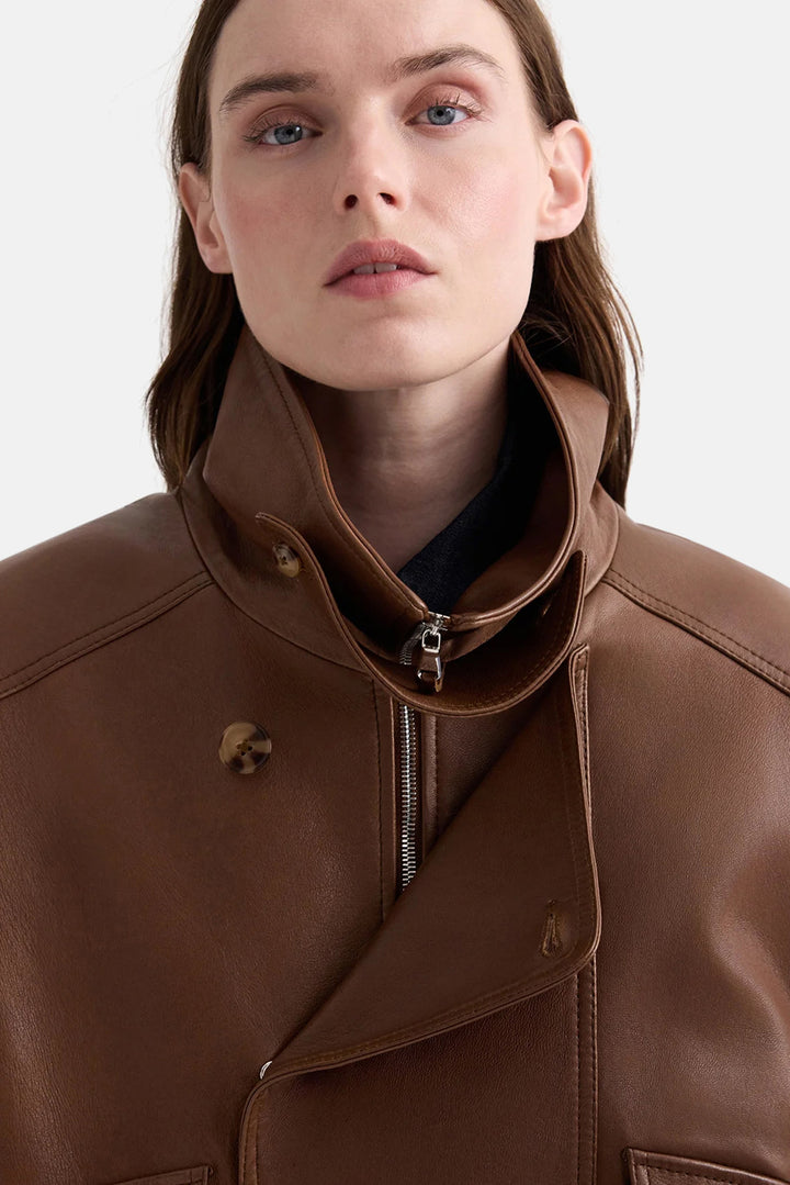 Hunter Jacket in Dolce Leather Bison