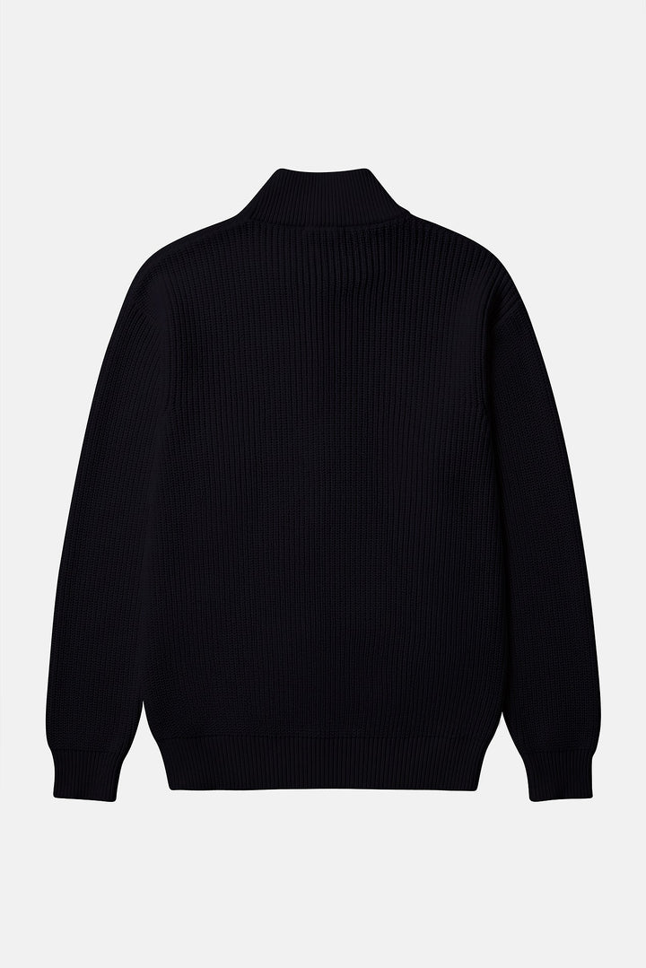 Hunter Ribbed Full Zip Black