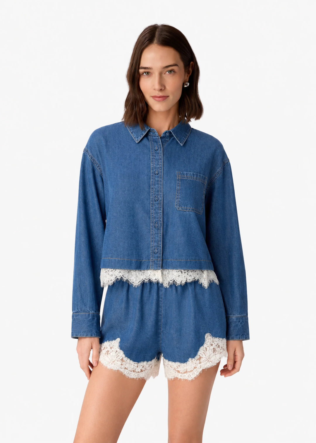 Alona Chambray Short Light Wash