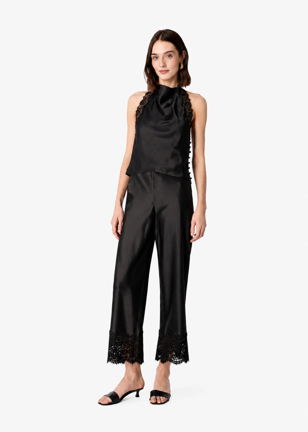 Bristol Mid Rise Lace Pant Black