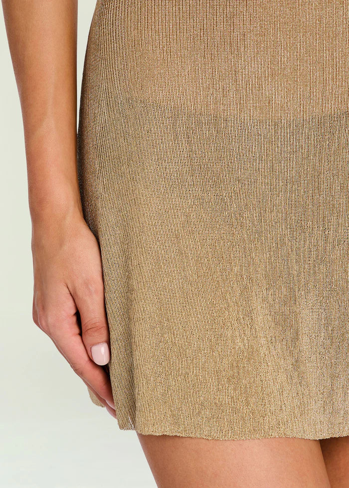 Azriel Knit Mini Dress Gold