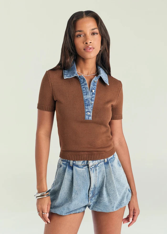 Erika Knit Top Lakeside/Cedarwood
