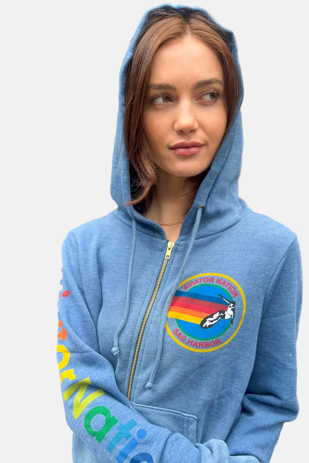Sag Harbor Signature Zip Hoodie Faded Water