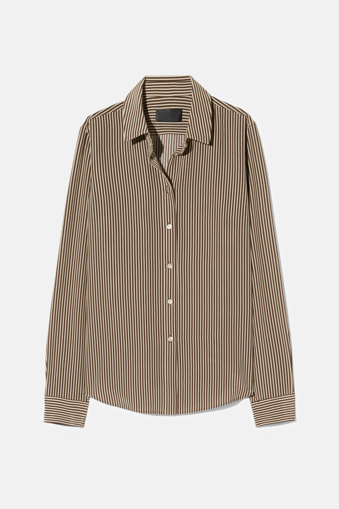 Gaia Silk Shirt Chocolate Stripes