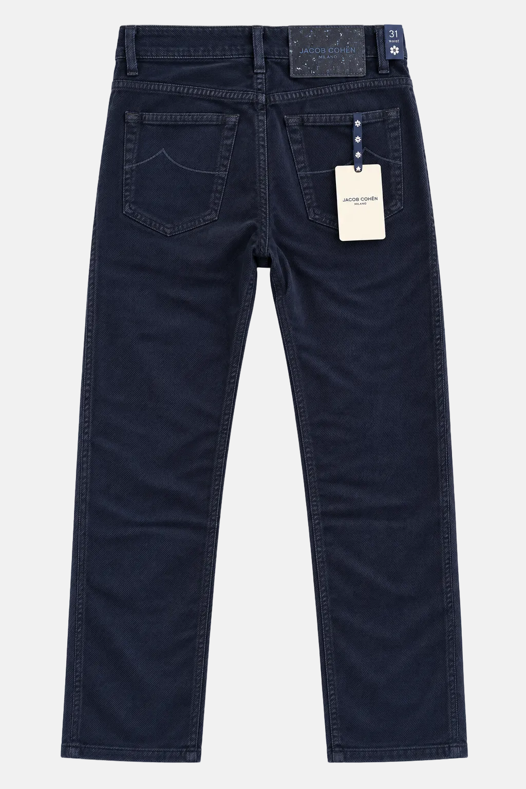Bard Velvet Twill 5 Pkt Pant in Navy w/ Speckled Patch