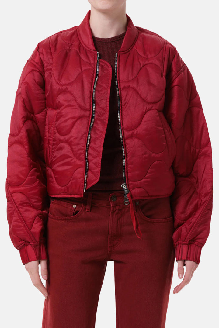 Iona Quilted Jacket In Tomato