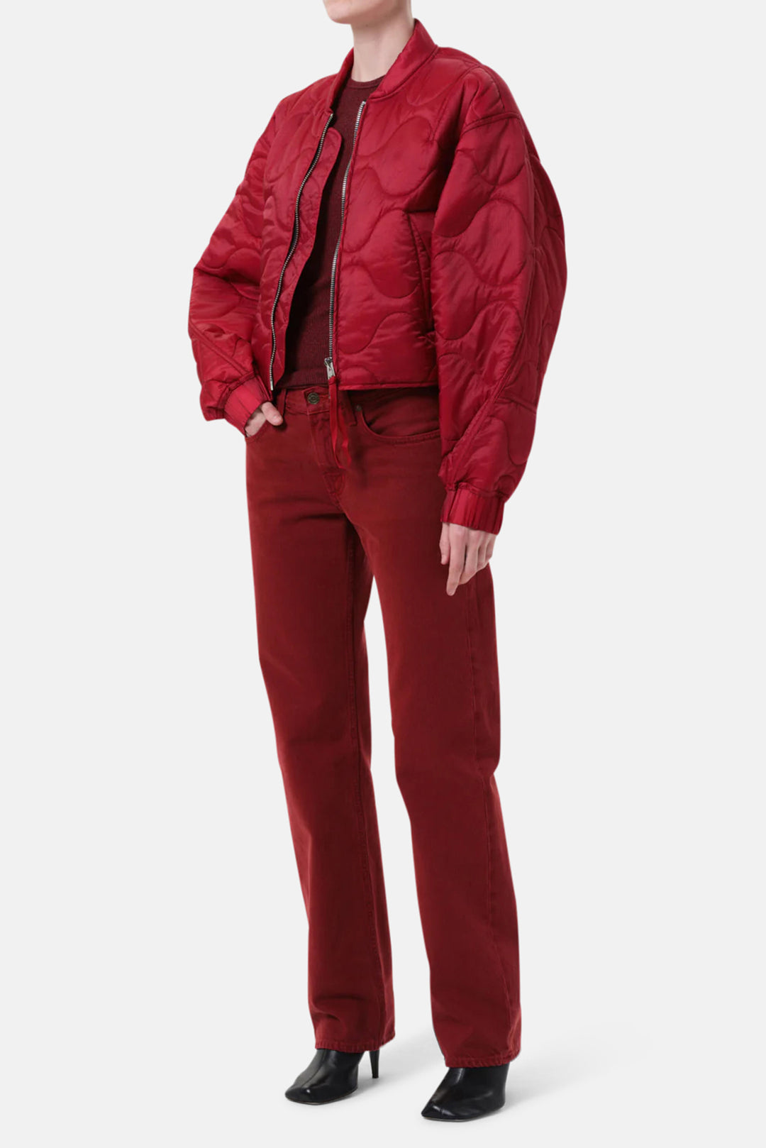 Iona Quilted Jacket In Tomato