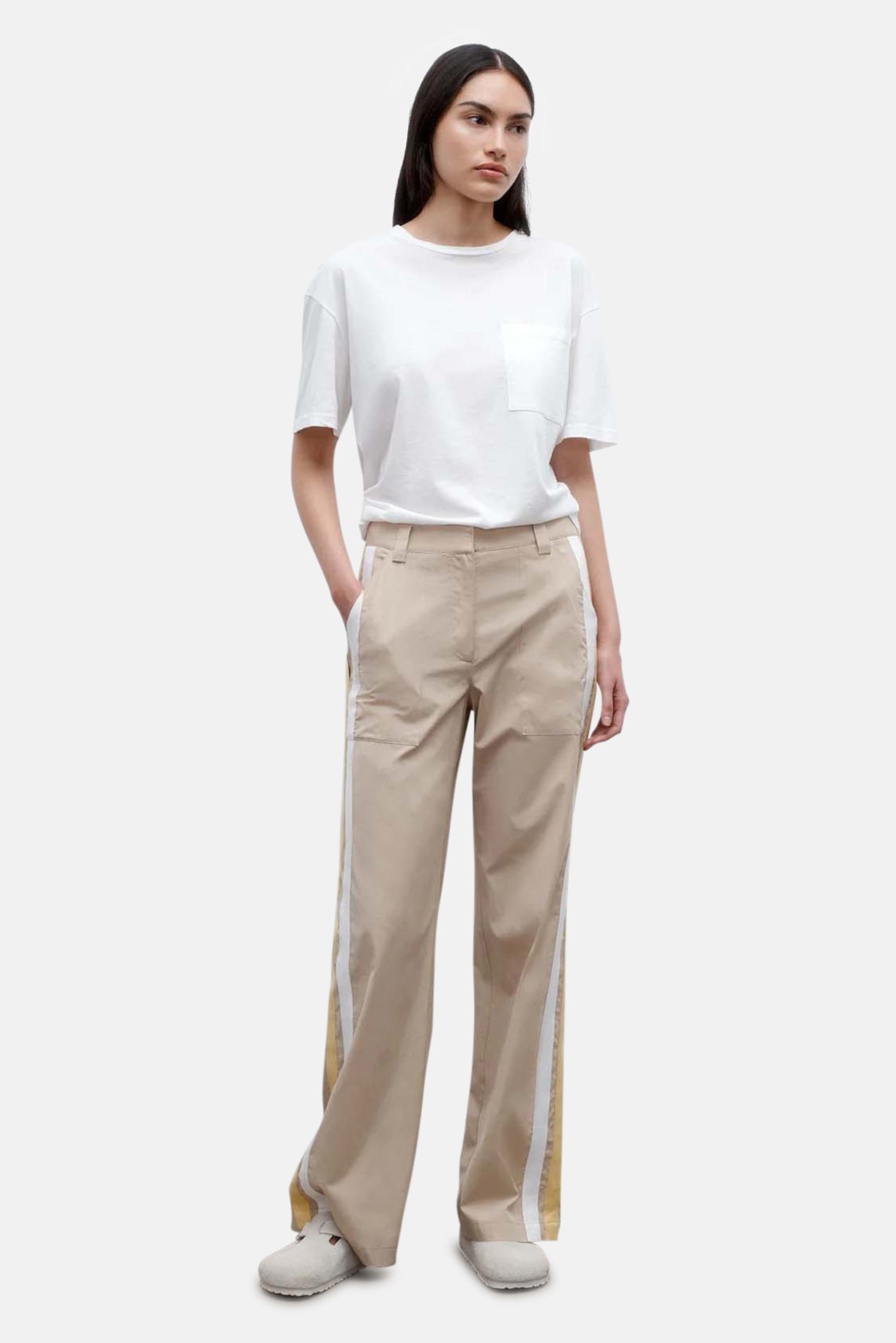 TWP Isabelle Pant In Vintage Wash Poplin Safari – blueandcream