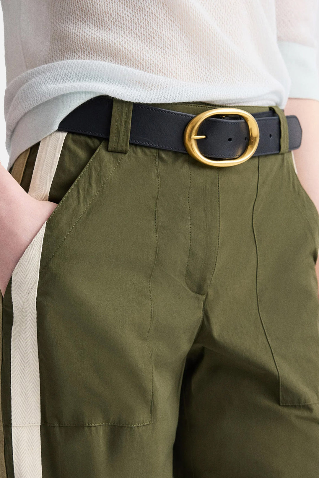 Isabelle Pant In Vintage Washed Poplin Military