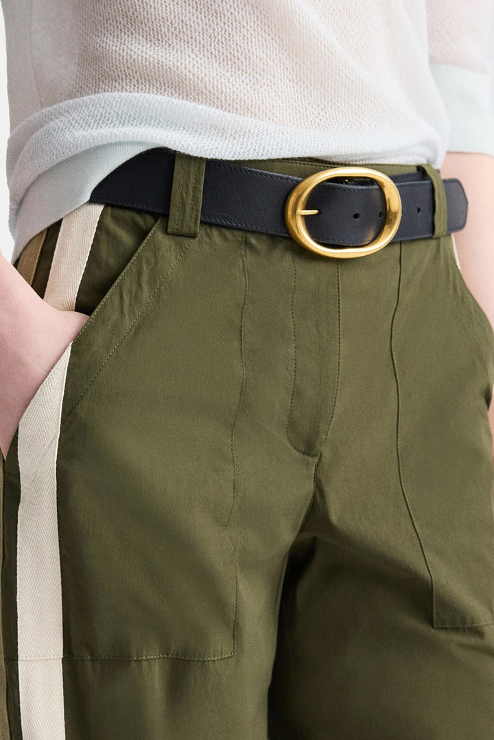 Isabelle Pant In Vintage Washed Poplin Military