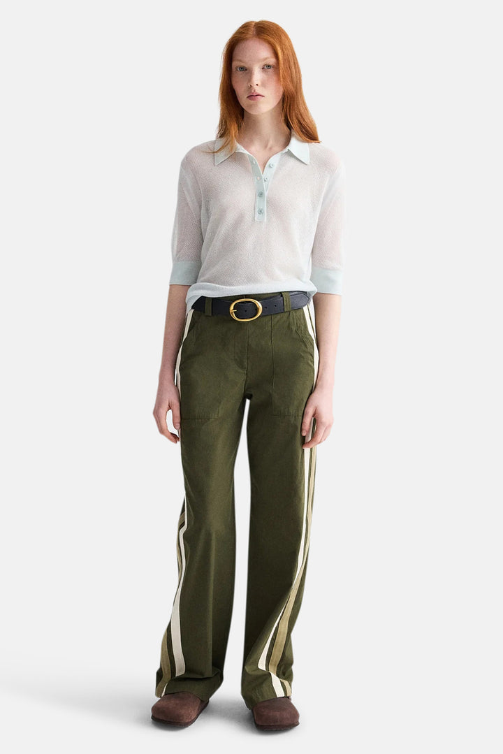 Isabelle Pant In Vintage Washed Poplin Military
