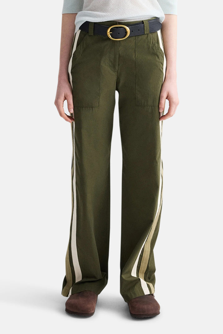 Isabelle Pant In Vintage Washed Poplin Military