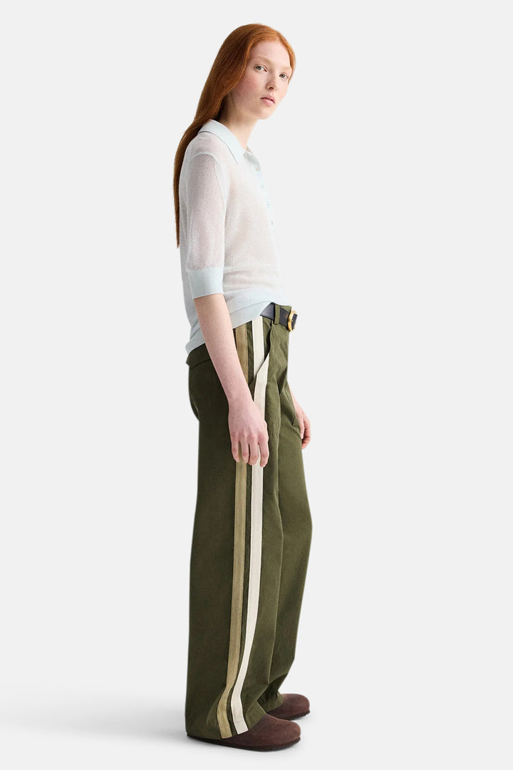 Isabelle Pant In Vintage Washed Poplin Military