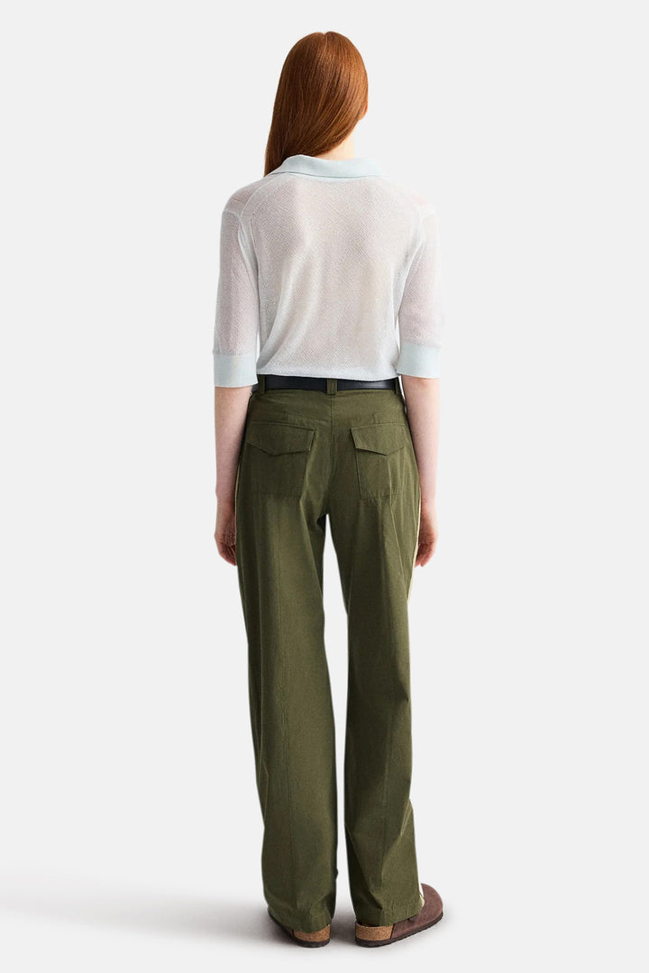 Isabelle Pant In Vintage Washed Poplin Military
