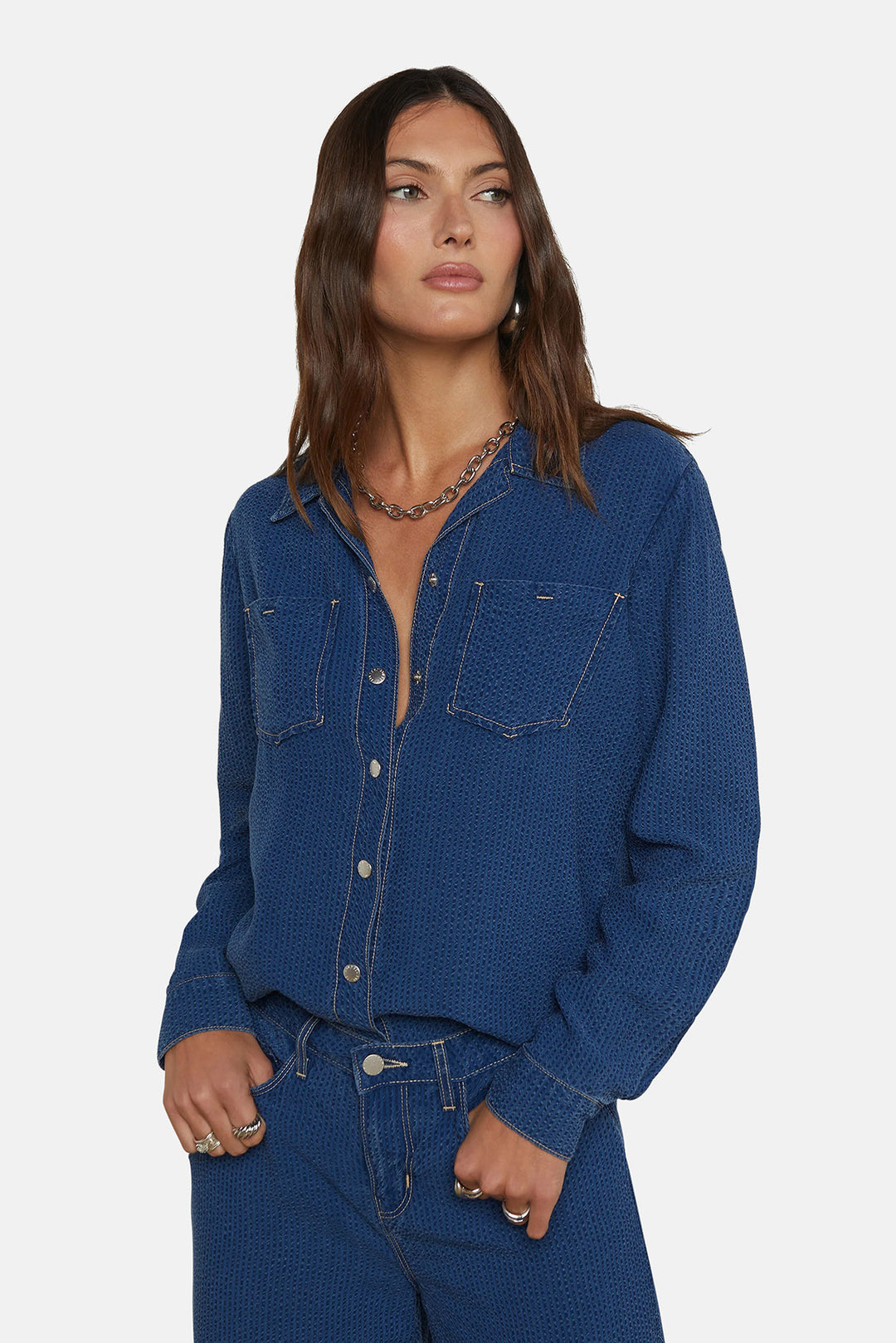 Isla Chambray Shirt Heron