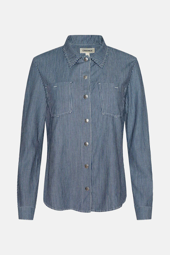 Isla Shirt Azure Blue Stripe