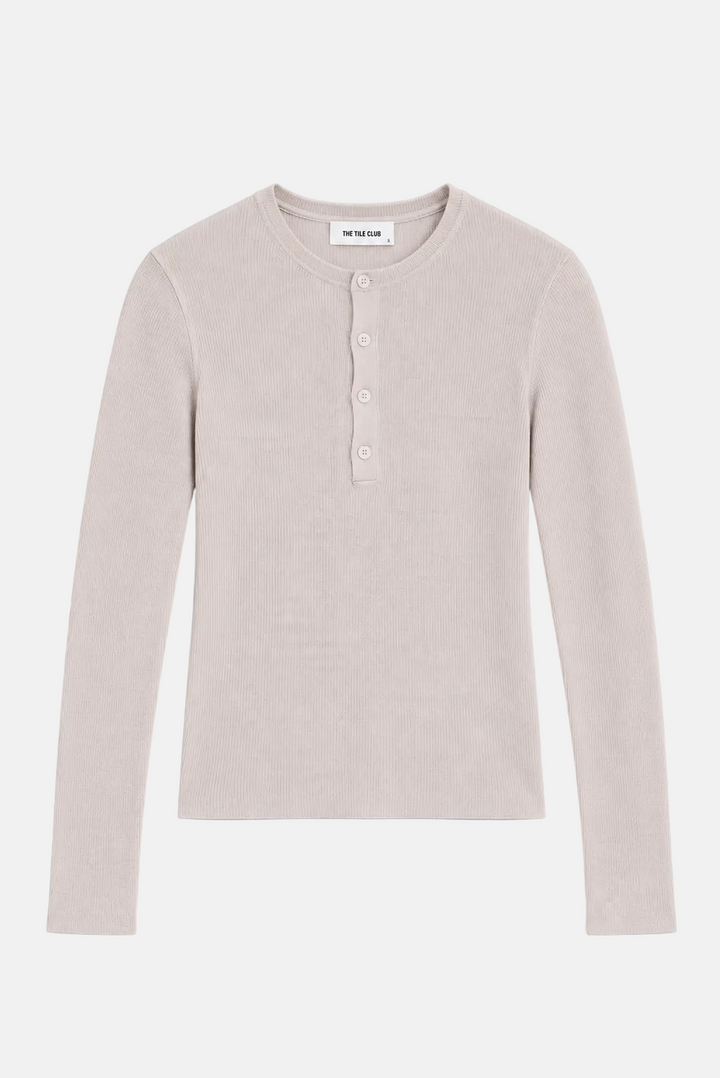 Sylvia Cashmere Henley Sweater Ivory
