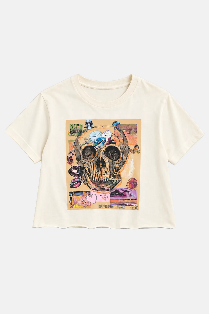 Peter Tunney Skull Cropped Tee Ivory