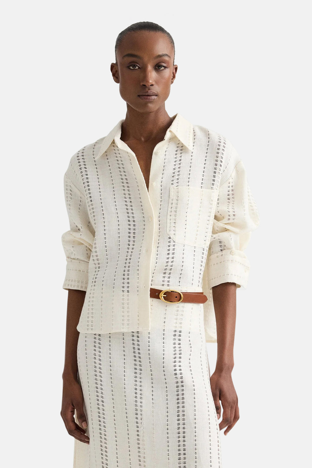 J.D. Shirt In Linen Ivory
