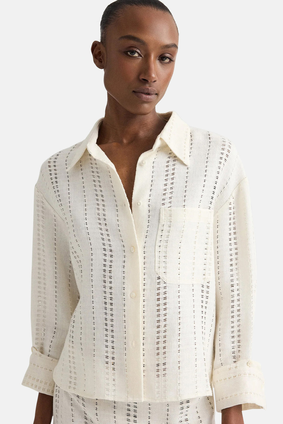 J.D. Shirt In Linen Ivory