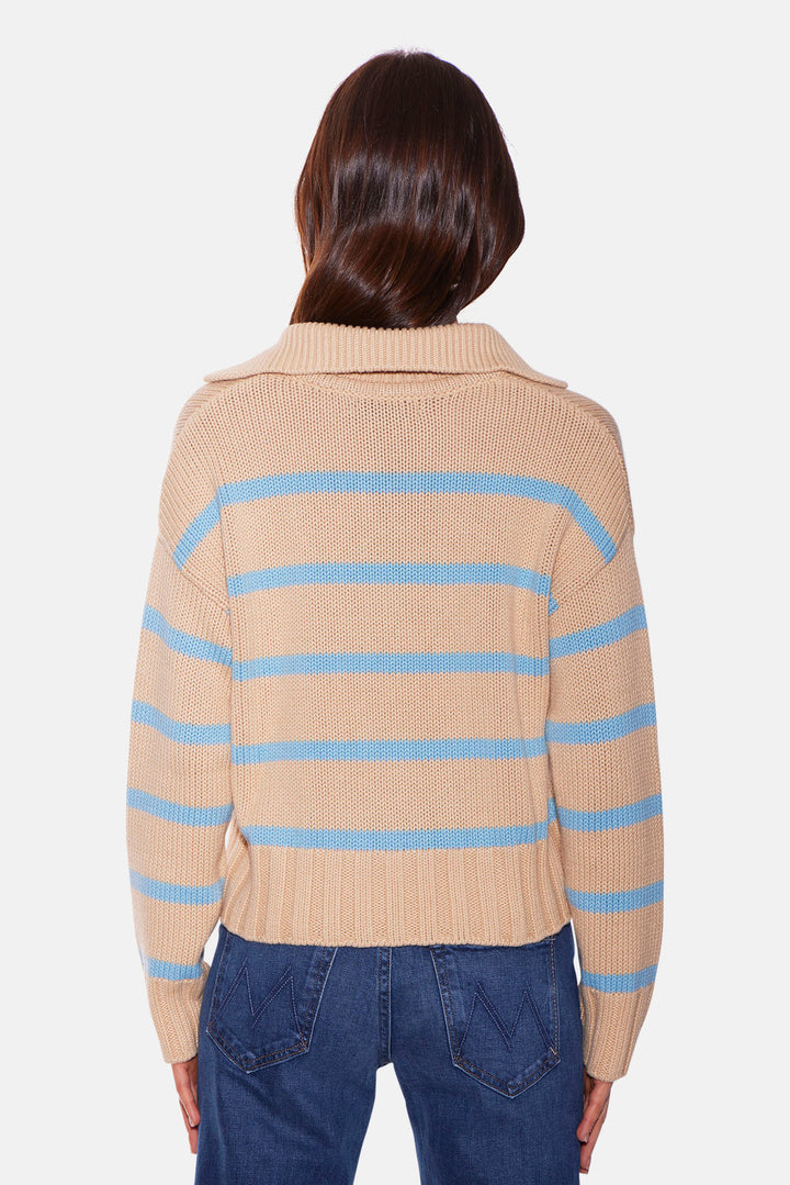 Jackie Striped Sweater Beige/Light Blue