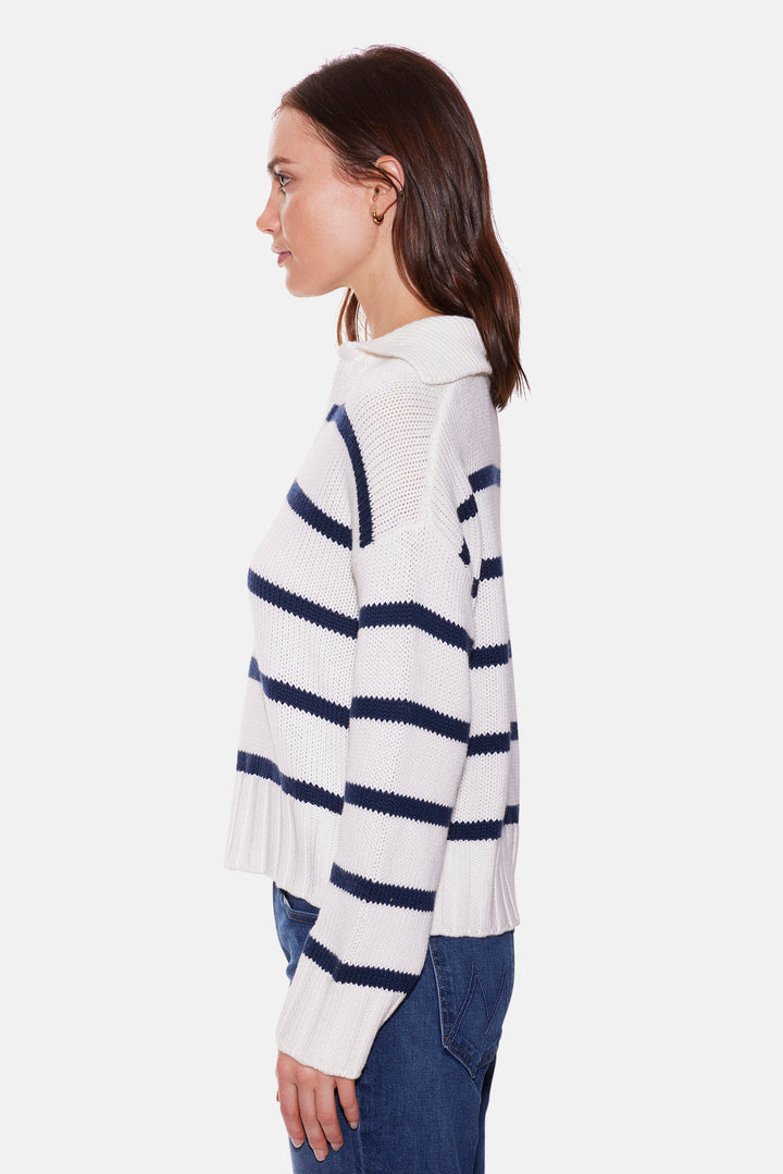 Jackie Striped Sweater White/Navy