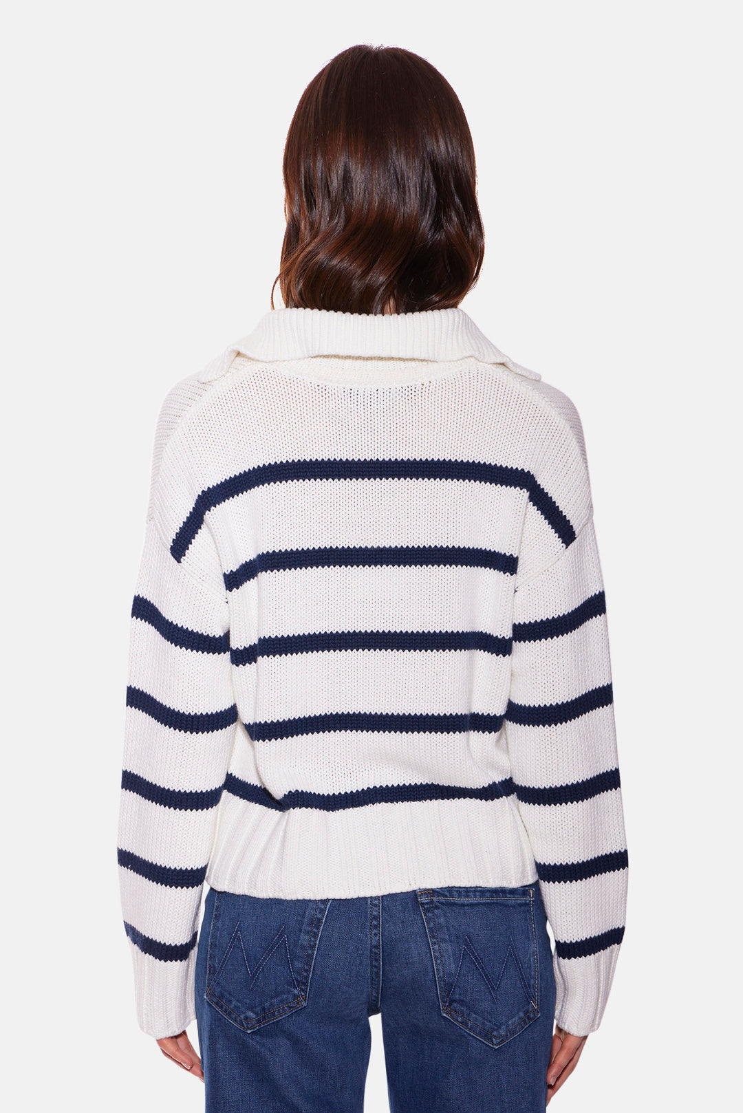 Jackie Striped Sweater White/Navy