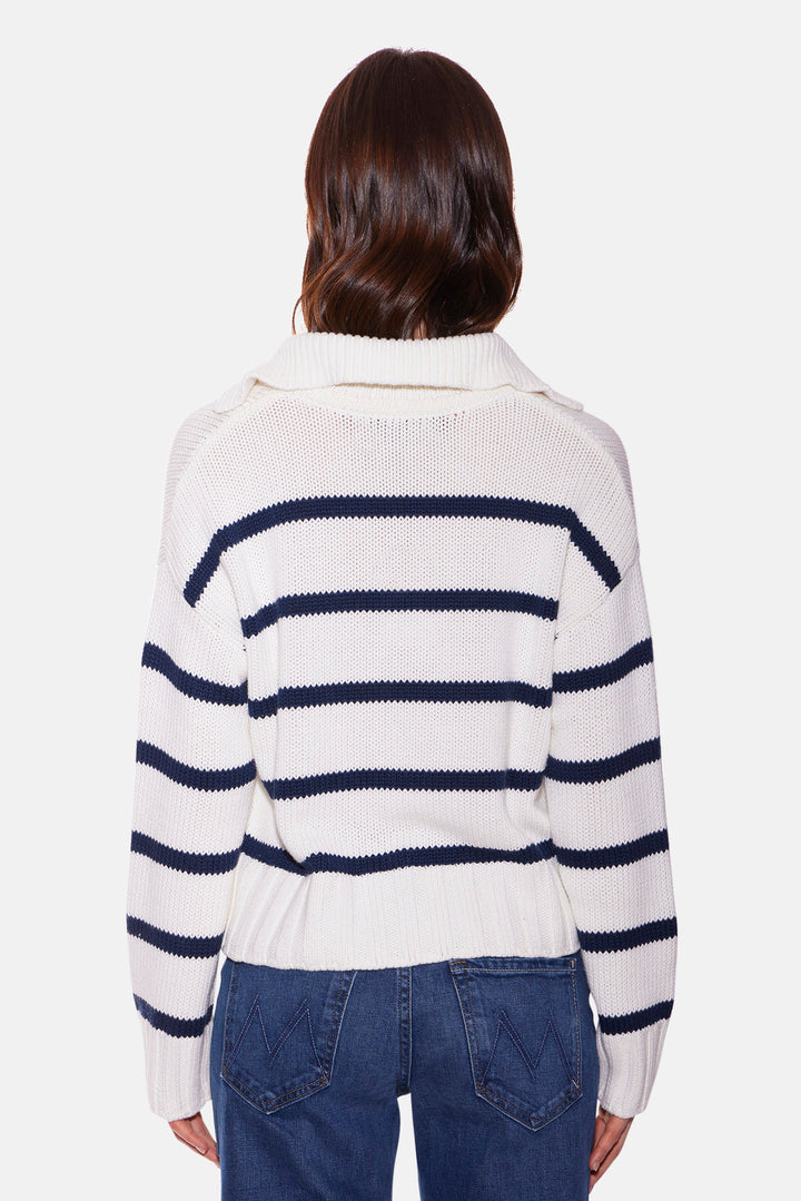 Jackie Striped Sweater White/Navy