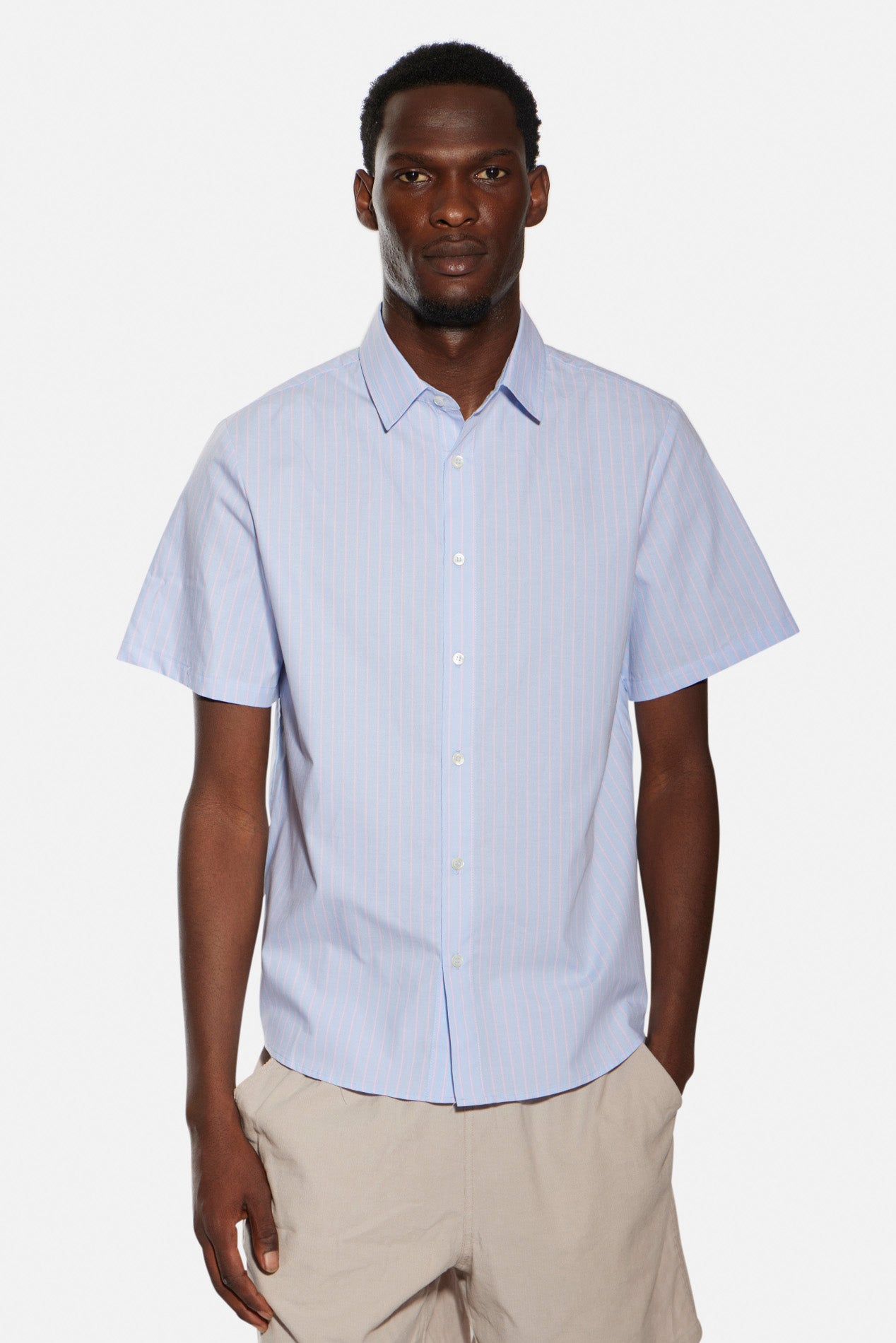 Jake SS Shirt Sky/Pink Stripe – blueandcream