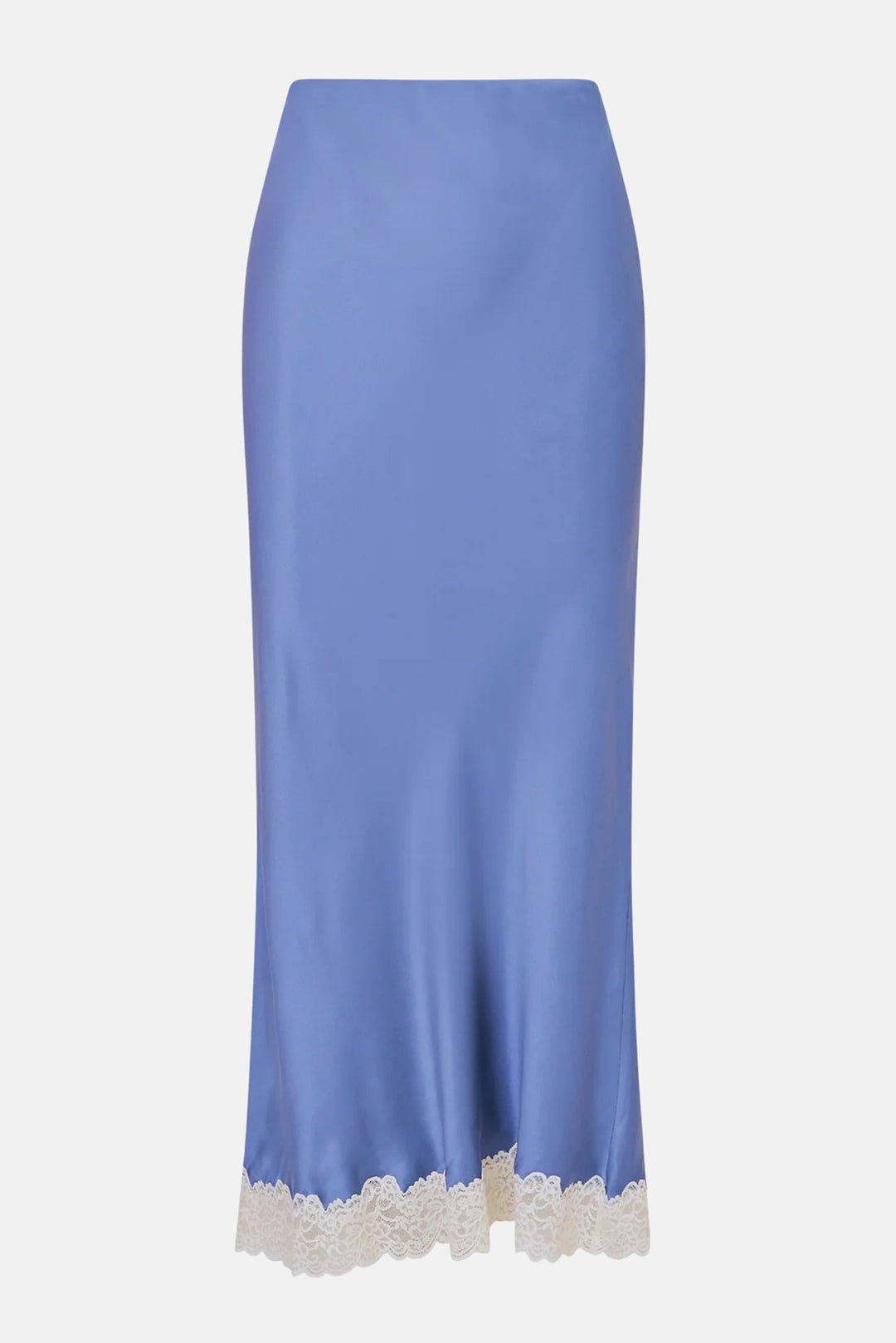 Janella Silk-Blend Midi Slip Skirt Weathered Blue