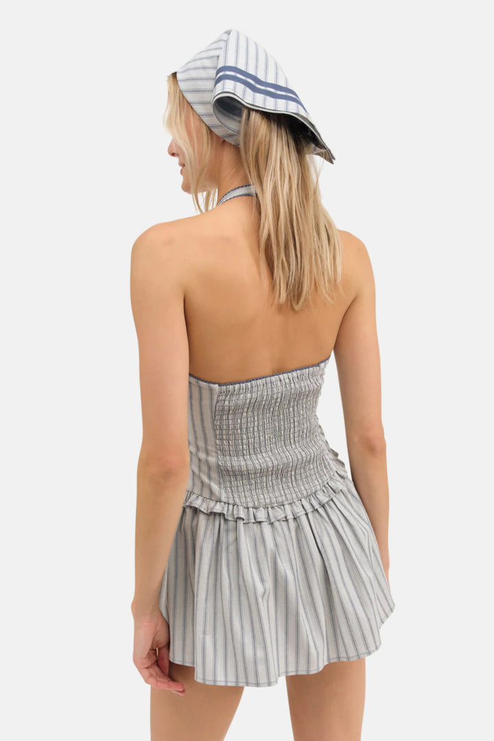 Janice Halter Mini Dress Blue